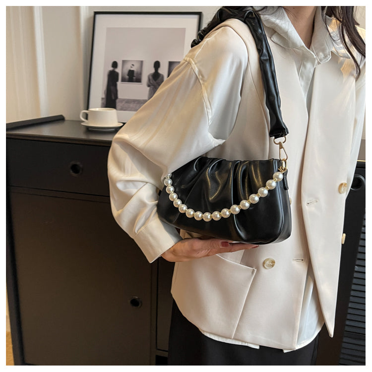Versatile high-end pearl chain shoulder bag ED0864