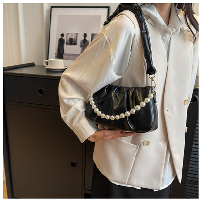 Versatile high-end pearl chain shoulder bag ED0864