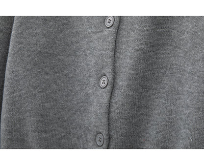 American retro grey round neck long sleeve sweater ED0868