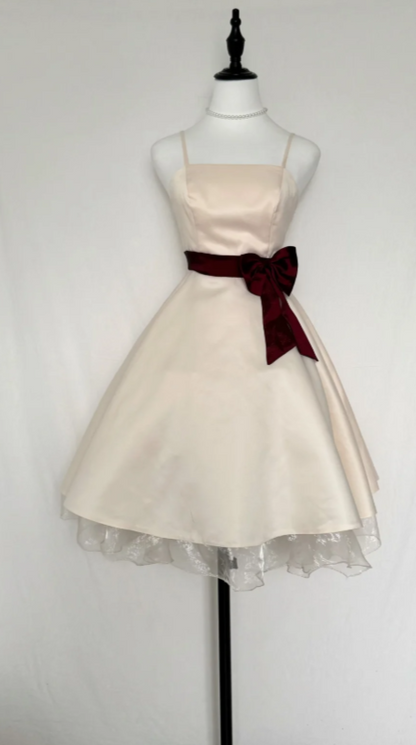 Fashion Ivory Homecoming Dress Straps A-Line Chiffon Summer Vacation Dress Sleeveless  Party Dress ED08708