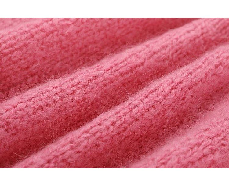 Rosafarbene Strickjacke mit Rundhalsausschnitt und Knöpfen, bunt, ED0870