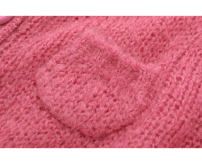 Rosafarbene Strickjacke mit Rundhalsausschnitt und Knöpfen, bunt, ED0870