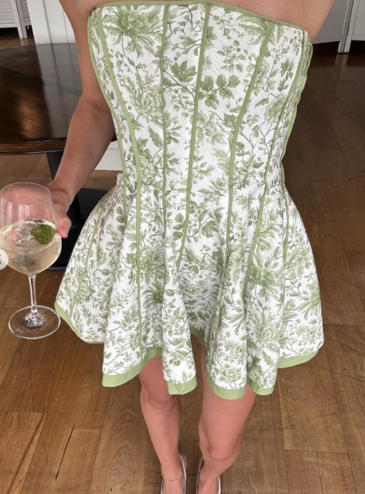 Fashion Green Homecoming Dress Strapless A-Line Satin Summer Vacation Dress Sleeveless Party Dress ED08710