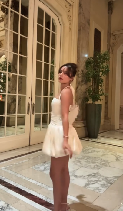 Fashion White Homecoming Dress Spaghetti Straps Sheath Satin Summer Vacation Dress Sleeveless Party Dress ED08715
