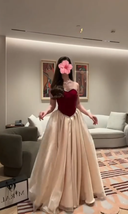 Elegantes burgunderrotes langes Abendkleid, herzförmiger Ausschnitt, A-Linie, Tüll, Ballkleid ED08724