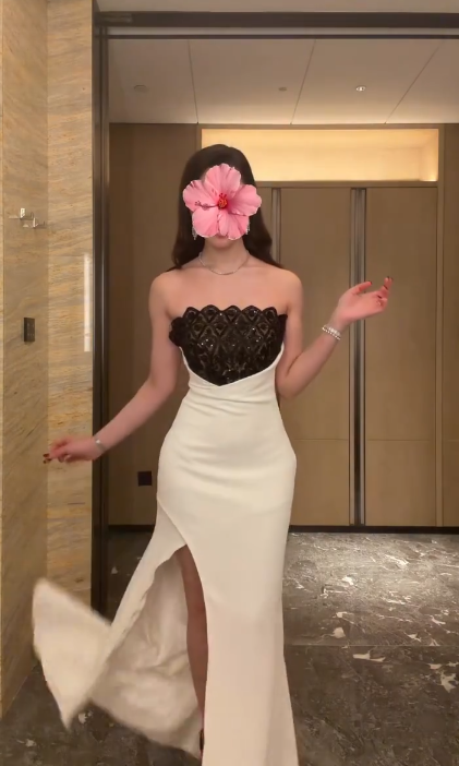 Robe de Soirée Longue en Satin Fourreau sans Bretelles Chic Blanc ED08729
