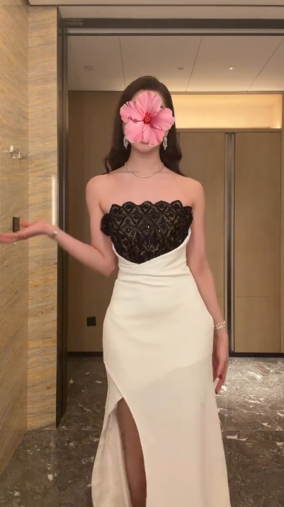Robe de Soirée Longue en Satin Fourreau sans Bretelles Chic Blanc ED08729
