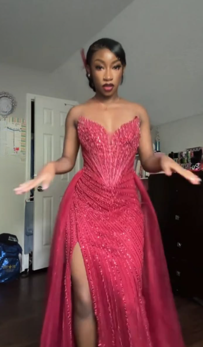 Sexy Sweetheart Sheath Tulle Beaded Long Evening Dress Hot Pink Prom Dress ED08741