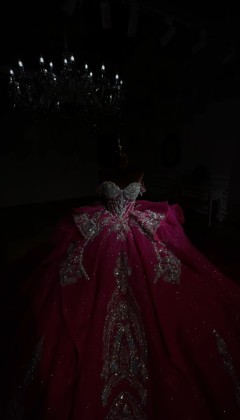 Robe de bal rose fée pour Sweet 16, épaules dénudées, robe de quinceañera, robe d'anniversaire en tulle ED08750