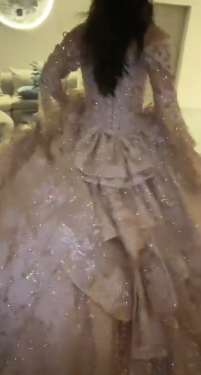 Märchen Champagner Sweet 16 Kleid Herzförmiges Ballkleid Quinceanera Kleid Tüll Applikationen Geburtstagskleid ED08751