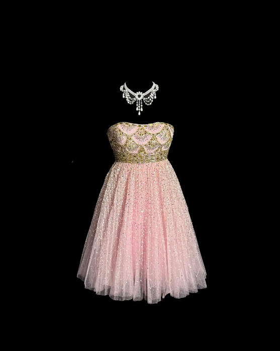 Gorgeous Pink Hoco Dress Strapless Birthday Dress Tulle Sheath Graduation Party Dress ED08754
