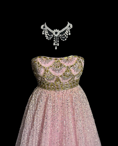 Gorgeous Pink Hoco Dress Strapless Birthday Dress Tulle Sheath Graduation Party Dress ED08754
