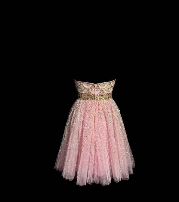 Gorgeous Pink Hoco Dress Strapless Birthday Dress Tulle Sheath Graduation Party Dress ED08754