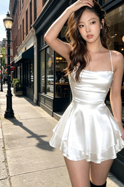 Elegantes weißes Hoco-Kleid A-Linie Satin-Partykleid Neckholder-Geburtstagskleid ED08759
