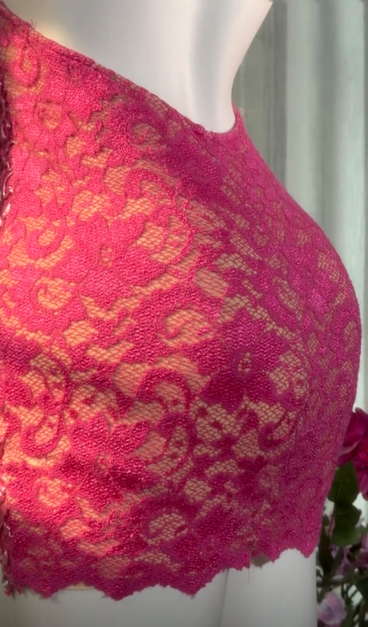 Sexy Hot Pink Birthday Dress Beaded Chiffon Sheath Graduation Party Dress V-neck Hoco Dress ED08785