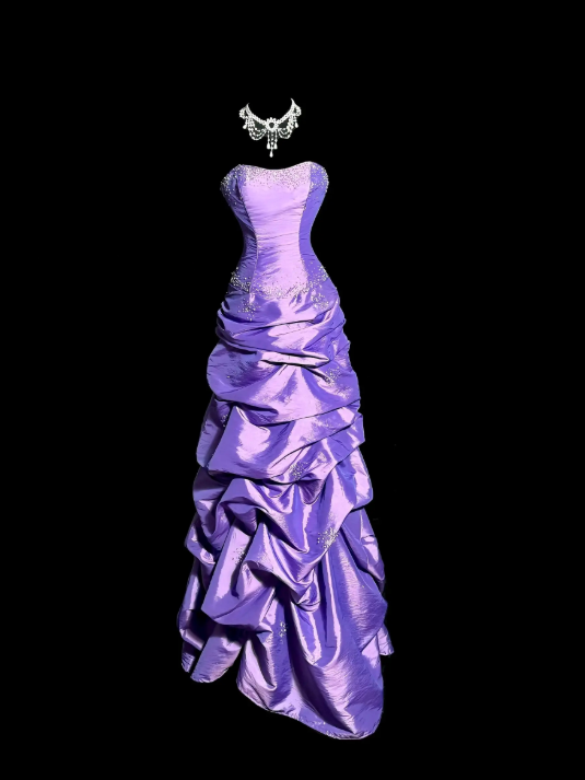 Elegant Purple Long Evening Dress Sweetheart Sheath Satin Prom Dress ED08799