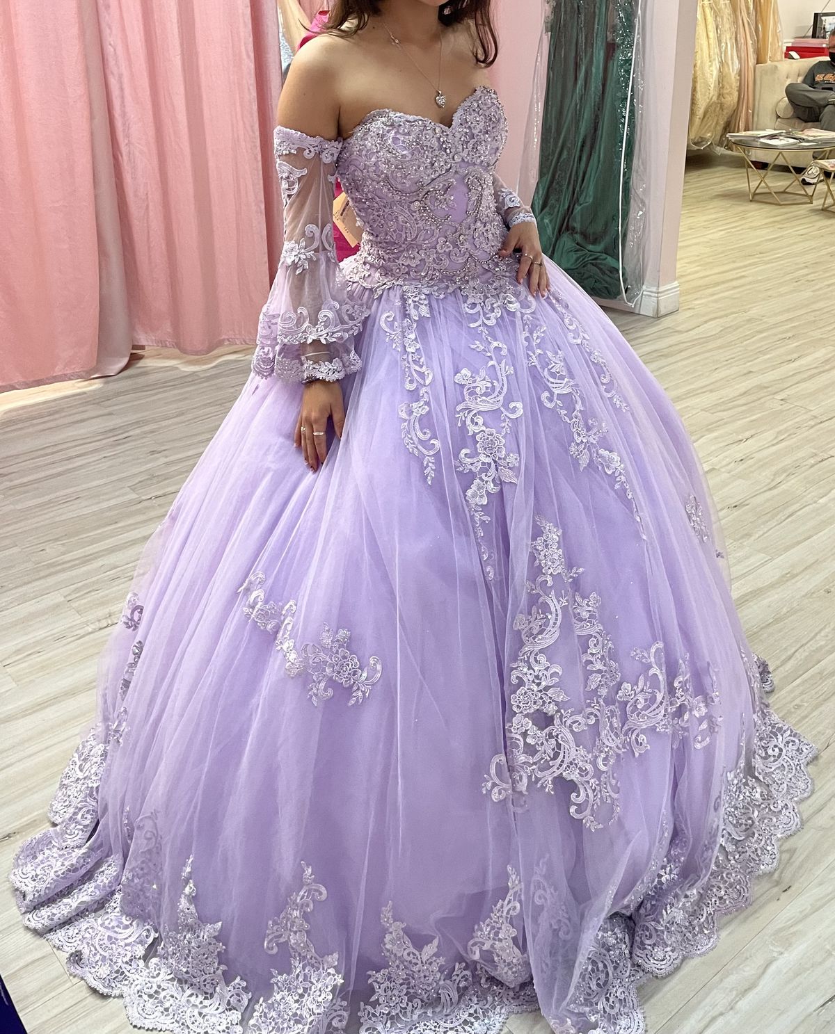 Fairy Purple Quinceanera Dress Tulle Ball Gown Applique Sweet 16 Dress ED08814