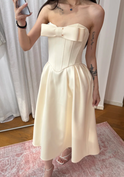 Elegant Blue Birthday Dress A-Line Party Dress Sweetheart Satin Formal Dress  ED08844