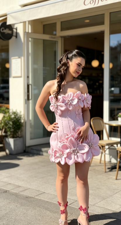 Chic Pink Hoco Dress One-shoulder Sheath Graduation Party Dress Satin Birthday Dress ED08875