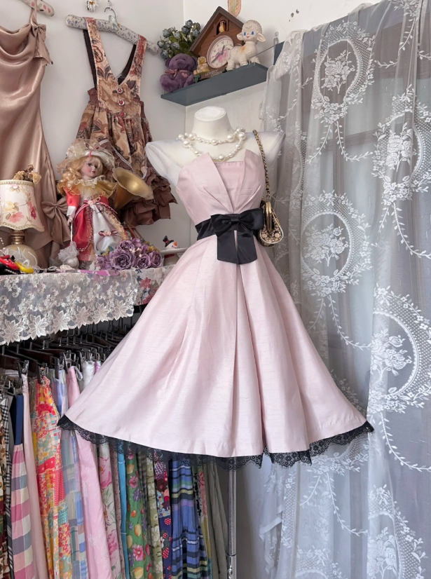 Chic Pink Birthday Dress Strapless A-Line Graduation Party Dress  Satin Short Prom Dress ED08883