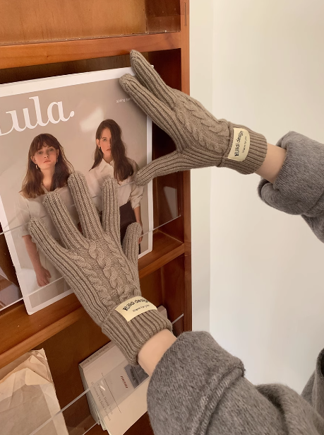 Touch screen winter warm knitted gloves ED0894