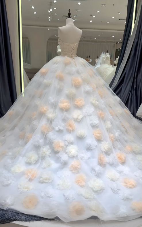 Fairy Strapless Tulle Quicneanera Dress Ball Gown White Sweet 16 Dress ED08956