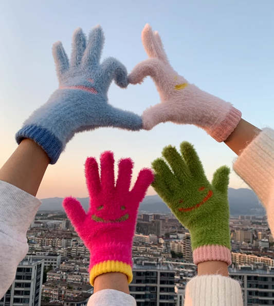 Touch screen knitted wool warm gloves ED0895