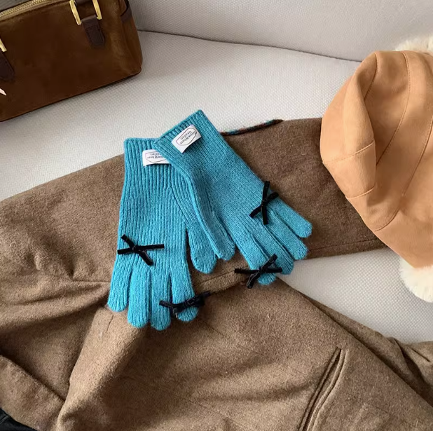 Gants chauds à écran tactile avec nœud papillon ED0897