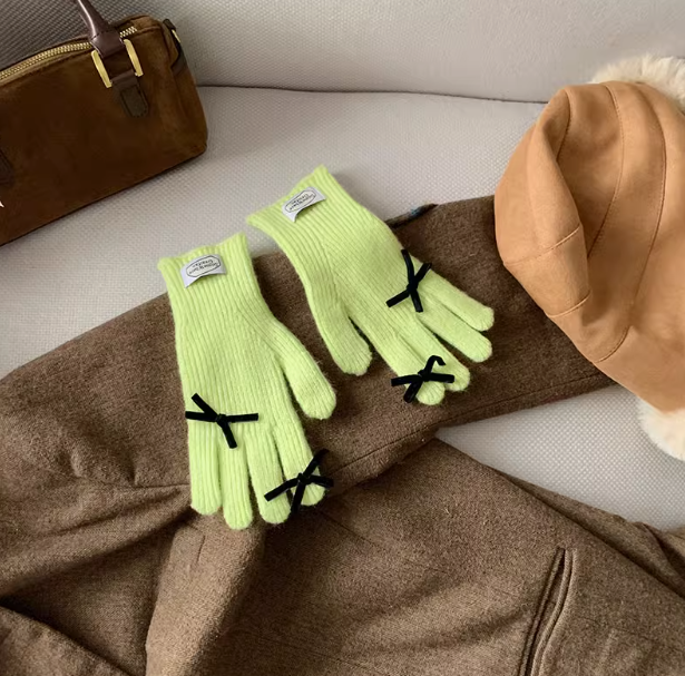 Gants chauds à écran tactile avec nœud papillon ED0897