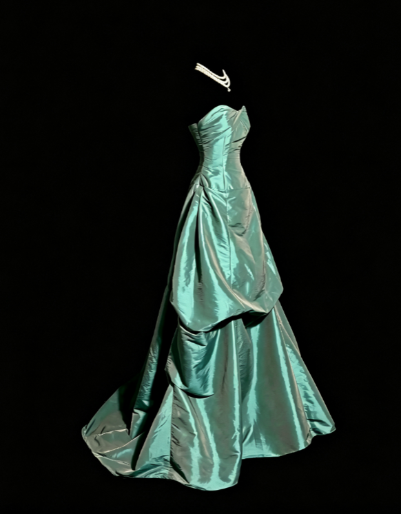 Elegant Satin Evening Dress Long Green Dress for Party Strapless A-Line Fomral Dress ED08984
