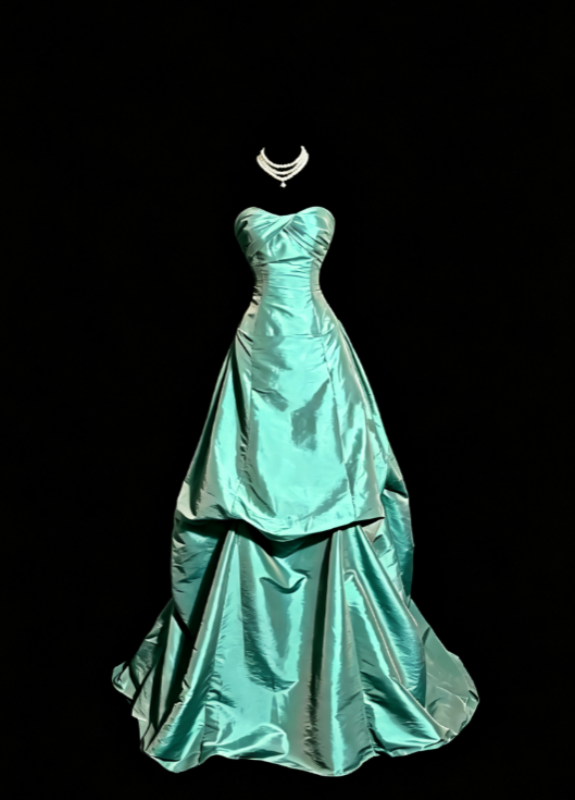 Elegant Satin Evening Dress Long Green Dress for Party Strapless A-Line Fomral Dress ED08984