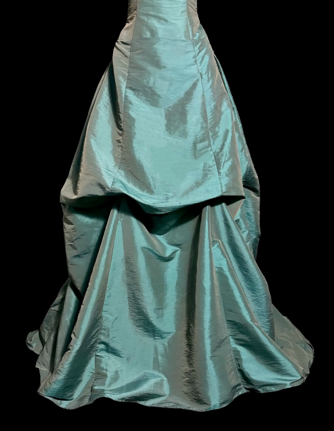 Elegant Satin Evening Dress Long Green Dress for Party Strapless A-Line Fomral Dress ED08984