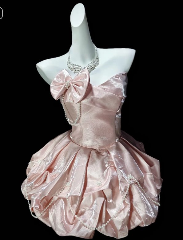 Cute Satin Pink Dress for Party Sweeetheart Hoco Dress A-Line Birthday Dress ED08990