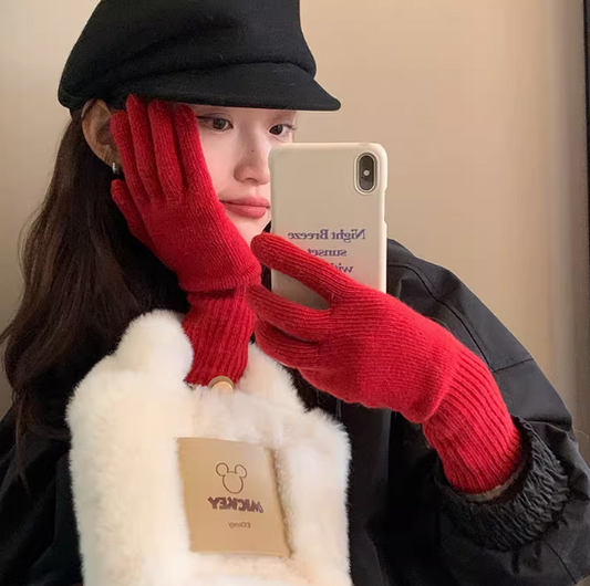 Touch screen winter warm knitted gloves ED0899