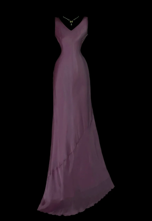 Élégante robe longue de soirée, Col en V, Fourreau, Robe de cérémonie en satin pour soirée ED09025