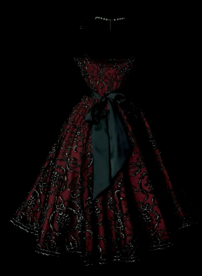 Vintage Burgundy Hoco Dress Strapless A-Line Birthday Dress Tulle Party Dress ED09046
