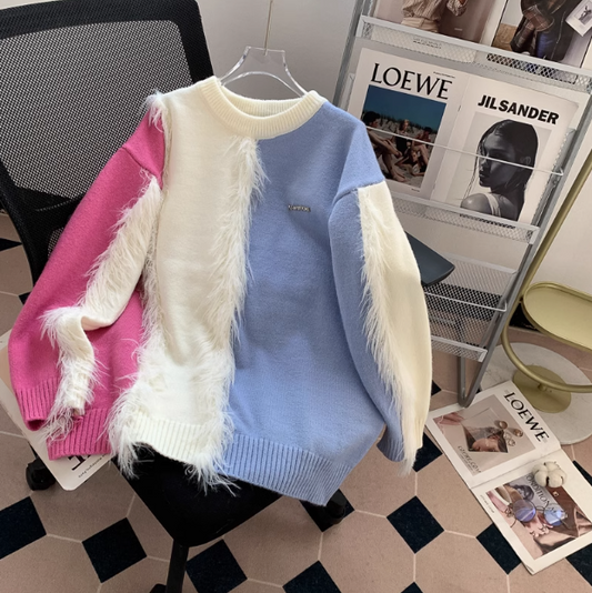 Modischer Colorblock-Pullover ED0905