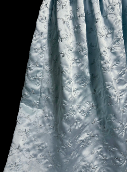 Fashion Blue Prom Dress Straps A-Line Satin Long Evening Dress ED09069