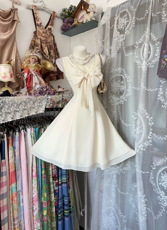 Cute White Hoco Dress Straps A-Line Birthday Dress Chiffon Party Dress ED09078