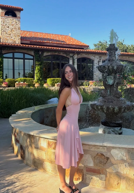 Fashion Pink Hoco Dress Halter Sheath Birthday Dress Chiffon Dress for Party Dress ED09090