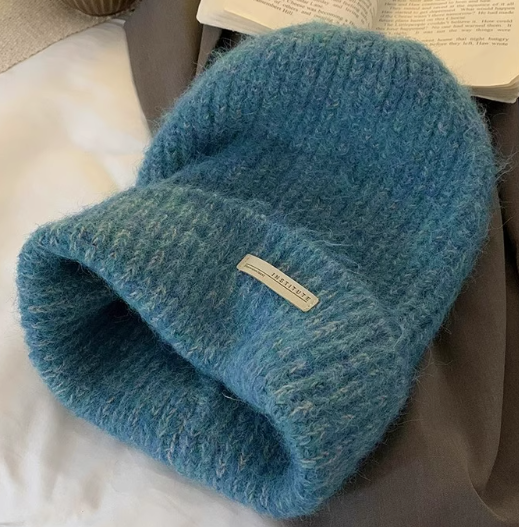 All-match warm wool knitted pile hat ED0911
