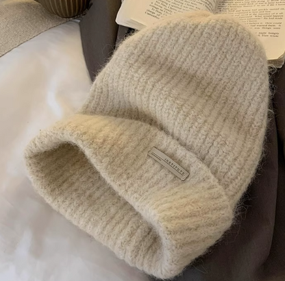 All-match warm wool knitted pile hat ED0911
