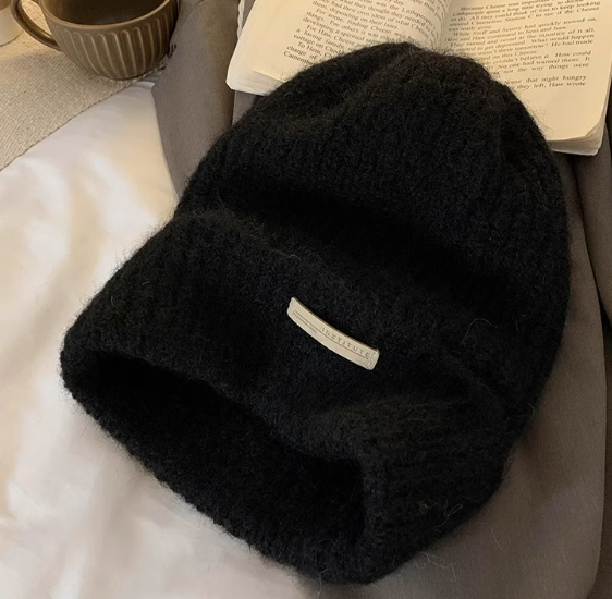 All-match warm wool knitted pile hat ED0911