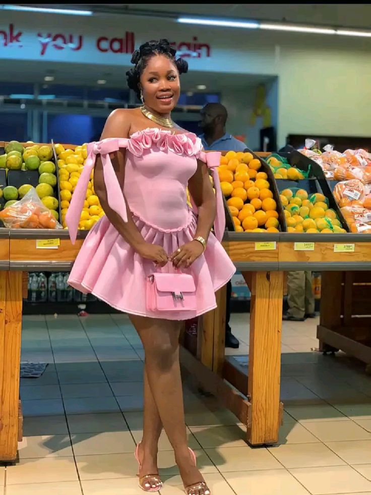 Fashion Pink Hoco Dress Off-shoulder A-Line Dress for Party Satin Birthday Dress ED09130