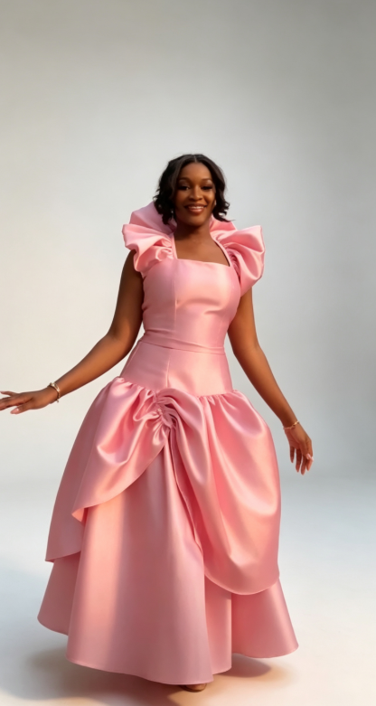 Chic Pink Prom Dress Satin Dress for Party Strapless Sheath Evening Dress ED09165