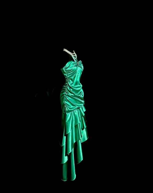 Sexy Green Hoco Dress Halter Birthday Dress Sheath Satin Dress for Party ED09173