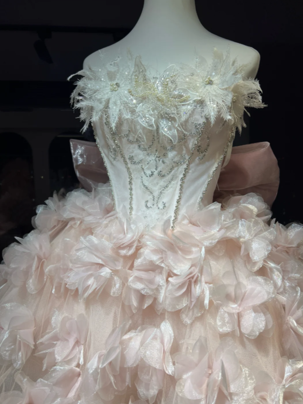 Cute Pink Hoco Dress Strapless A-Line Birthday Dress Tulle Dress for Party ED09181