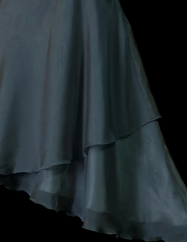 Cute Grey Blue Hoco Dress Straps A-Line Birthday Dress Satin Dress for Party ED09182