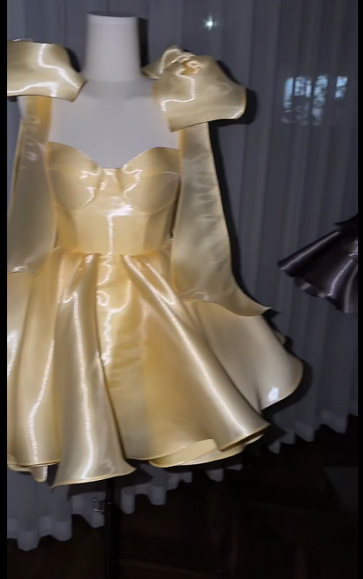 Cute Yellow Hoco Dress Straps A-Line Birthday Dress Satin Dress for Pa – EvaFashionDress
