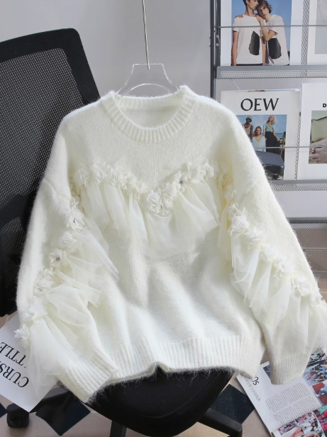 Design Nischennetz Spleißen süßer Pullover ED0920